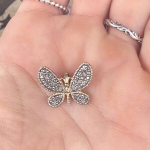 Vintage Butterfly Pendant Sterling Silver Pave Thialand FAS 925